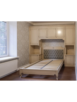 Встроенный шкаф с кроватью, в стиле прованс.