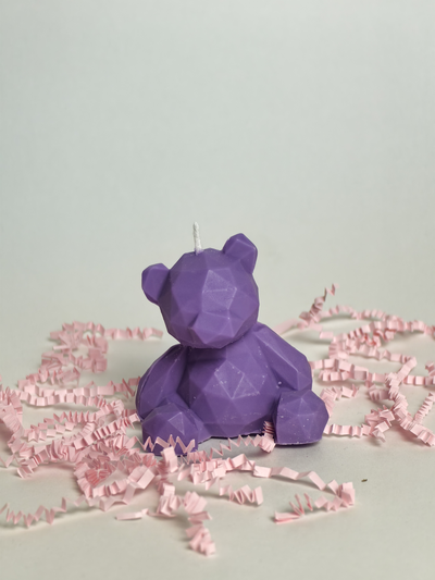 Свеча "Мишка геометрия" Фиолет