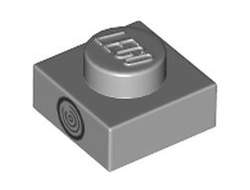 Plate 1 x 1 with Black and Silver Circle Direction Indicator Light Pattern, Light Bluish Gray (3024pb020 / 6408441)