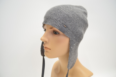 Женская шапка ушанка стразы Сваровски