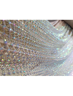 Сетка ТЕЛЕСНАЯ  со стразами AB SS10 ширина 1,3 м