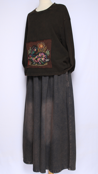 Джемпер ХЛОПОК "Кролик винтаж" коричневый до р.52