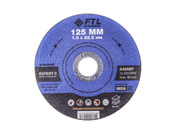 Круг отрезной по металлу FTL Expert II 125 х 1,0 х 22,2 мм A46SBF, FoxWeld, 8658
