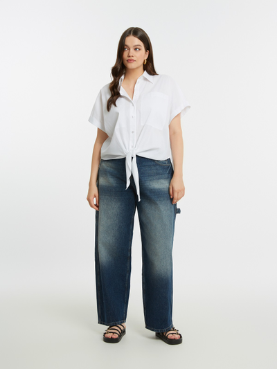 Женская летняя рубашка в голубом цвете