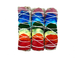 Белый шалфей 7 чакр с розой 10 см.