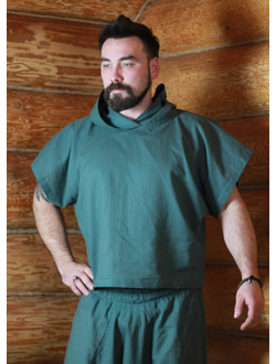 Рубаха пар-мастера  "Дар Движения" из конопли с капюшоном