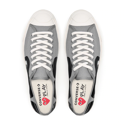 Кеды Play Comme des Garçons x Converse Jack Purcell серые низкие с черным сердцем