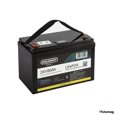 Литиевый тяговый аккумулятор Gelbert LiFePO4 (24V/80Ah/100A/1,920Wh) Bluetooth