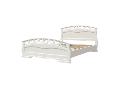 Кровать двуспальная &quot;Грация 1&quot; белый (Браво ) ламели в Липецке