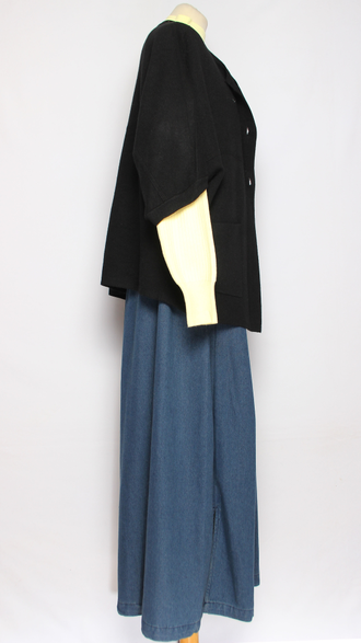 Жилет кимоно на пуговицах "ЧЕРЕПАХА" серый, черный до р.56