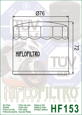 Масляный фильтр HIFLO FILTRO HF153 для Ducati (09 054 99 60, 444.4.003.4A, 444.4.003.5A, 444.4.003.8A, 444.4.017.1A) // Bimota Motorcycle // Cagiva Motorcycle // Gilera Scooter