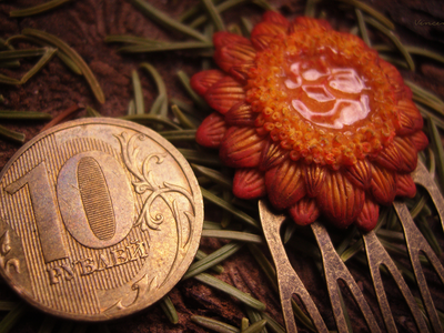 Гребень для волос "Цветок для медовой феи"