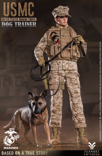 Американский морпех-кинолог с собакой - КОЛЛЕКЦИОННАЯ ФИГУРКА 1/6 USMC Dog Trainer (FS73042) - FLAGSET