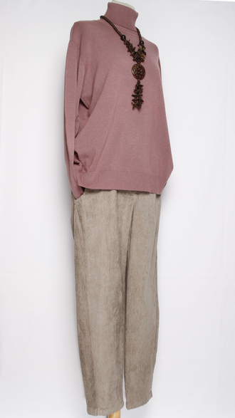 Брюки Бохо вельветовые "ПРЯМЫЕ 2 шва стрейч" бежевые р.48-54