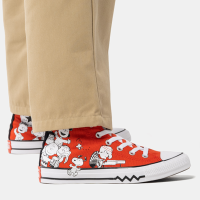 С чем носить кеды Converse Snoopy x Peanuts Chuck Taylor All Star "СНУПИ" красные высокие 168401C