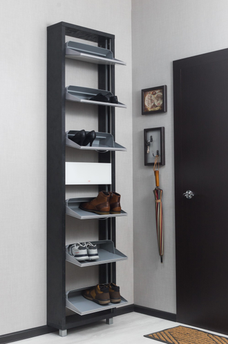 Обувница Айрон-6 Плюс (фасад стекло Белое)