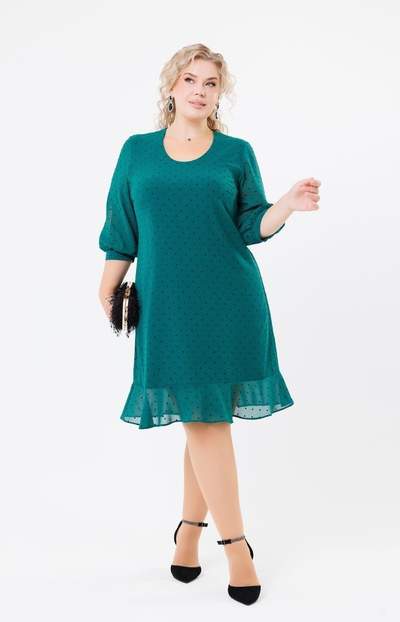 Платье шифон 172599 зелёный 54-64р Sale