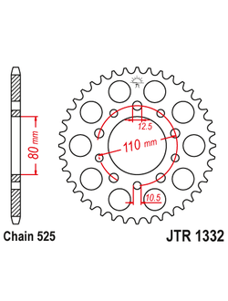 Звезда ведомая (40 зуб.) RK B5064-40 (Аналог: JTR1332.40) для мотоциклов Honda, Triumph