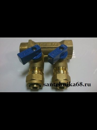 Коллектор с шаровыми кранами TIM 3/4 х 16 м/п на 2 3 4 5 выходов