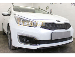 Защита радиатора KIA Ceed II 2015-2018 black верх (Luxe, Prestige, Premium)