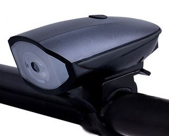 Фонарь велосипедный LED 758, 3 режима, с кнопкой звукового оповещения