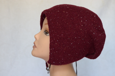 Бордовая шапка капор женская Vizio Италия 6418 Р