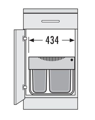 Встраиваемое ведро для мусора 30л Space Saving Hailo