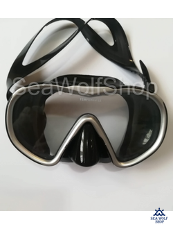 Маска для дайвинга Yoogan#3, черно-серебро