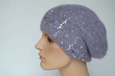 Берет Vizio 1010 B лиловый с украшениями
