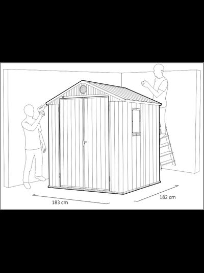 Сарай "Дарвин 6х6" (размеры 183 х 182 см), коричневый