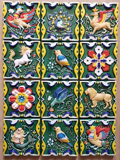 Керамическая плитка "Русские изразцы" (цветная)