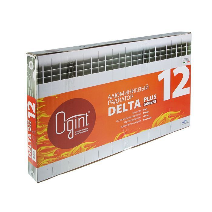 Упаковка алюминиевого радиатора Ogint Delta Plus 500
