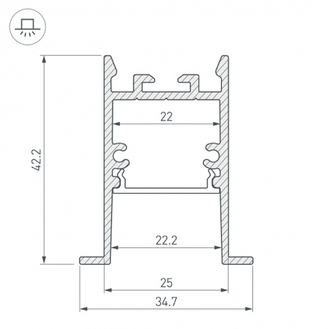 Профиль Arlight SL-COMFORT-3542-F-2000 ANOD BLACK (Алюминий)