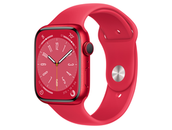 Apple Watch Series 8 45mm Red Aluminium Case With Red Sport Band S/M