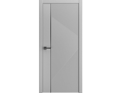 Дверь Модель F-4 Софт Серый, Черный Молдинг