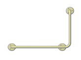Поручень угловой (90°) 600х400 мм правый