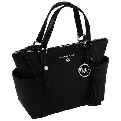 Сумка с брелоком Майкл Корс Номад черная