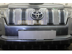 Защита радиатора Toyota Land Cruiser Prado 150 2017- chrome верх PREMIUM