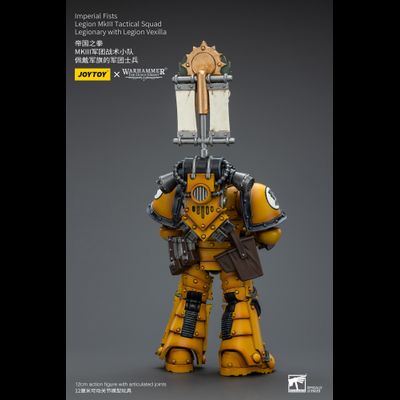 Знаменосец Имперских Кулаков (Warhammer Horus Heresy) - КОЛЛЕКЦИОННАЯ ФИГУРКА 1/18 Imperial Fists Legionary with Legion Vexilla (JT9053) - JOYTOY