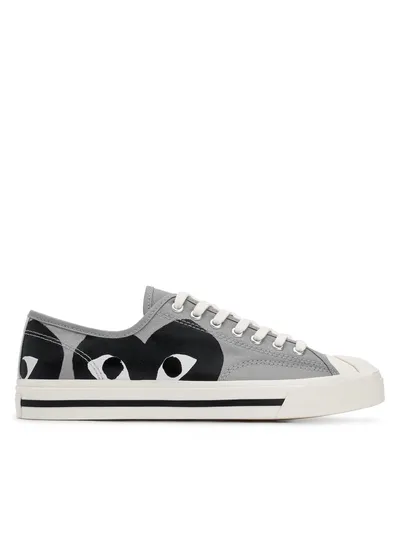 Кеды Play Comme des Garçons x Converse Jack Purcell серые низкие с черным сердцем