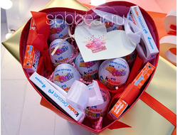 Подарочная коробка большое сердце красное