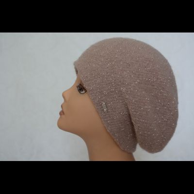 Розовый берет с бисером для женщин Италия Vizio 6459 фото
