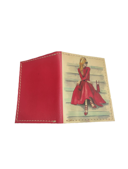 Картхолдер-книжка с двумя отделениями "Девушка в красном"