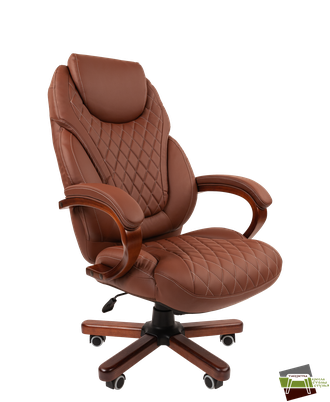 Офисное кресло Chairman 406 Россия экопремиум коричневое N
