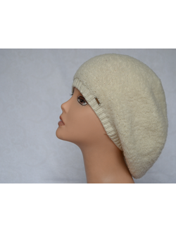 Белый вязаный берет из кашемира для женщин Vizio Италия 6749 ВО фото