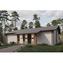 Одноэтажный дом с тремя спальнями 111.81 м² + терраса 20.16 м² + крыльцо 15.21 м²(S10)