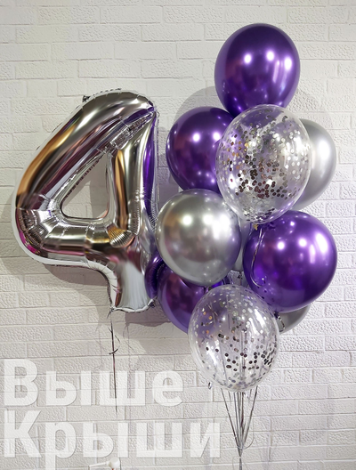 Сет "Фиалка" (10 шариков + 1 цифра)