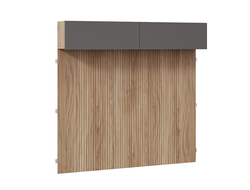 Детская ПОРТО - Шкаф навесной с декоративными панелями Яблоня Беллуно/Графит софт