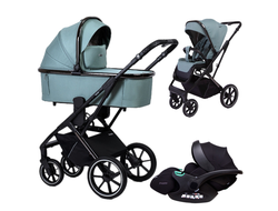 Коляска 3в1 Peppy Tecla 2024 Mint Chrome Edition, Мятный (Verona)