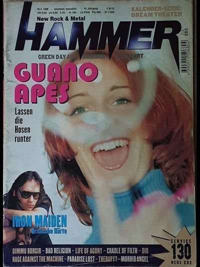 Metal Hammer Deutsch Magazine April 1998 Guano Apes, Iron Maiden, Иностранные журналы, Intpressshop